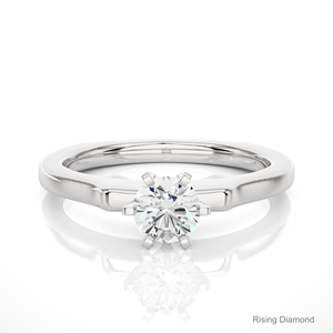 Anillo de diamante CVD de oro blanco de corte redondo de 0,47 quilates, compromiso o regalo de aniversario para ella - Product Image 1