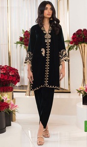 KURTA เดรส DHOTI SALWAR อินเทรนด์ผ้ากำมะหยี่,ลูกปัดแก้วคริสตัลตกแต่งงานปาร์ตี้สวมใส่/แต่งงาน @ 2022 - Product Image 2