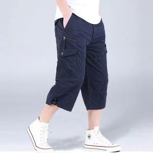 Shorts cargo mi-longs pour hommes, couleur unie, coupe ample, design multi-poches, fermeture éclair, polyester/coton, séchage rapide, respirant pour - Product Image 6
