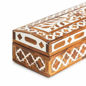 Caja de Almacenamiento de Joyas Rectangular de Estilo Europeo Antiguo, Hecha a Mano con Incrustaciones de Madera de Acacia Pulida, Embalaje de la Mejor Calidad - Product Image 3