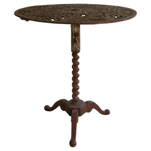 Mesa Auxiliar de Hierro Negro Estilo Antiguo, Diseño Gótico Ornamentado, para Interiores y Exteriores, Jardín, Bistro, Soporte para Plantas, Mueble Metálico a Bajo Precio - Product Image 2