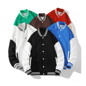 Veste universitaire personnalisée de haute qualité manches Reglan en cuir laine Letterman veste Stand hiver tissu broderie en gros - Product Image 1