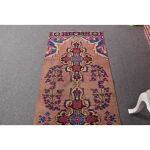 Alfombra Vintage Estilo Runner, Alfombra Turca de 2.7x10.3 pies, Alfombra de Lana Azul - Product Image 4