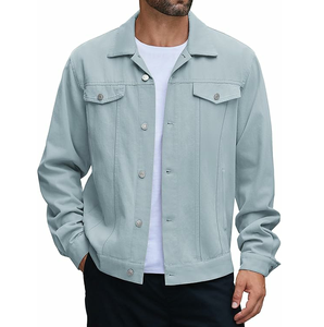 Vente en gros OEM Veste en jean pour hommes, décontractée et solide, respirante avec poches avant, techniques de lavage à basse quantité minimale de commande pour l'hiver - Product Image 1