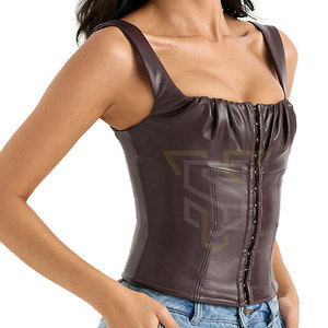 Vente en gros Haut d'été en coton et lin pour femmes coréennes Dernier décontracté Couleur unie Bouton personnalisé Décoration Motif 3D Haut en cuir - Product Image 5