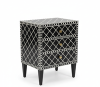Table de Chevet Moderne de Luxe en Os Incrusté, Style Fantaisie, Durable, Faite à la Main, en Bois, pour Salon, Meuble Décoratif, Prix Abordable Z