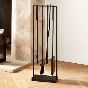 Herramientas decorativas de fuego de latón de estilo antiguo con soporte alto y acabado elegante hecho a mano para configuraciones de chimenea de exhibición - Product Image 4