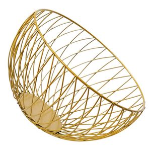 Panier à fruits en métal doré de luxe, support décoratif en fil moderne, élégant centre de table de cuisine, design haut de gamme - Product Image 4
