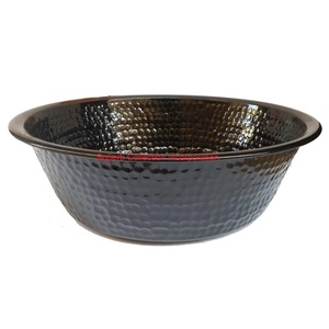 Black Hammered Copper Pedicure Bowl Foot Spa <b>Basin</b> For Salon & Home Use Durable & Stylish Foot Soak Manicure Pedicure Bowl - Product Image 1