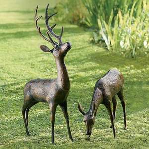 Escultura de Reno antiguo de tamaño real, modelos de jardín, estatua de Reno de pie para jardín, Navidad y vacaciones, granja decorada - Product Image 3