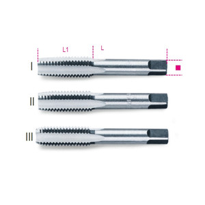 Set di 3 maschi da filettatura manuali per sgrossatura, intermedia e finitura, in acciaio al cromo - Product Image 1