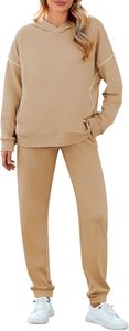 Women's 2025 Winter Hooded Solid Streetwear Sweat Suit Set for Fitness & Outdoor Activities-100% Cotton Fleece - Product Image 6