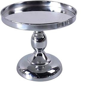 Luxurious Round Shape Nickle Plated Metal <b>Cake</b> Serving <b>Stand</b> <b>Rotating</b> Set for Weddings and Parties-Low Price - Product Image 2