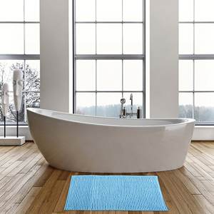 Tapis de bain en chenille 60x90 cm bleu clair - Product Image 3