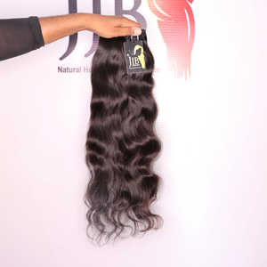 Extensions de cheveux humains tissés temple indien bruts non traités, bouclés, ondulés, avec fermeture en dentelle, faisceaux à ondulations profondes avec dentelle frontale HD - Product Image 1