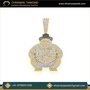 Diseño personalizado totalmente helado 925 Plata Sumo luchador deportes Collar personalizado Hip hop laboratorio crecido diamante Bling colgantes regalo - Product Image 2