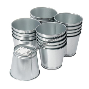 Maceta grande de metal galvanizado para el hogar, maceta decorativa para exteriores e interiores para jardín - Product Image 1