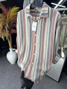 Chemises habillées en satin à pois pour hommes, décontractées, à manches longues, boutonnées, vêtements de plage printemps-été, légères et respirantes - Product Image 3