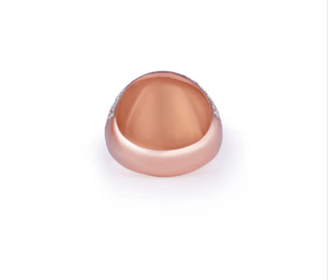 Elegante Anillo de Titanio Color Oro Rosa con Piedra Central de Moissanita, Estilo Hip Hop, Anillo de Boda Unisex - Product Image 3