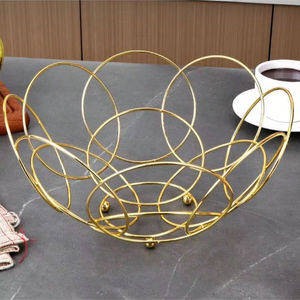 Horn Animal Style <b>Large</b> Round Fruit Basket & Bread Bowl Handmade <b>Art</b> Collectible Vegetable Stand Holder for Snacks - Product Image 1