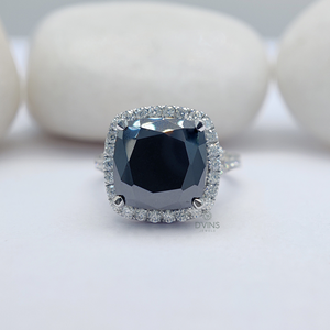 Anillo de compromiso de moissanita de oro sólido de 10K de diseño personalizado de lujo con diamantes completos para fiestas y regalos - Product Image 1