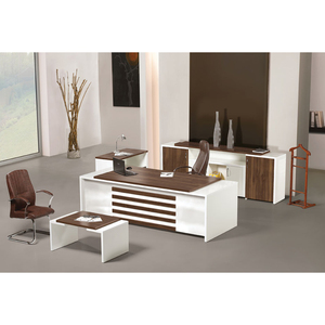 Best Sell Pasifik Modern White <b>Walnut</b> Executive Office Desk Set for Wholesale Export - Product Image 4