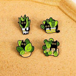 Custom Black <b>Cat</b> in Green Bushes PVC Enamel Pin Playful Nature-Themed Badge - Product Image 2