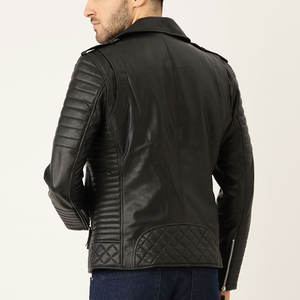 Tendance à la mode High Street couleur unie veste en cuir vêtements décontractés multicolore Logo personnalisé Designer Biker veste en cuir - Product Image 3