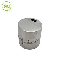 Timer Silinder Mekanik Dapur IMS Stainless Steel Silver dengan Penghitung Mundur 60 Menit Logo Dapat Disesuaikan 144.5g