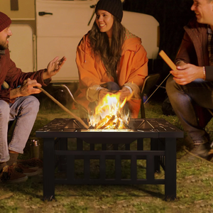 Fogata de acero inoxidable cuadrada 3 en 1 personalizada para jardín, patio, brasero de metal al aire libre para parrillas de barbacoa y chimeneas - Product Image 6