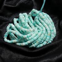 Perles de pierre gemme opale péruvienne bleue en forme de pneu, type Heishi, pour colliers et bracelets, 6mm-8mm, 16 pouces, les plus vendues