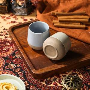 Pots et tasses rustiques arabes, soucoupes à thé en céramique artisanales, collection de poterie de style rustique - Product Image 3