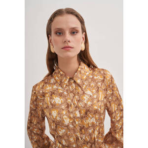 Vestido Camisero Vintage con Estampado y Diseño Calado, con Borlas, Largo hasta la Rodilla, Estilo Casual para Mujer - Product Image 5