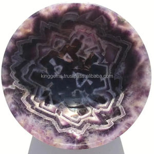 Cuenco de sueño de amatista púrpura tallado a mano, cristal de cuarzo Chevron pulido Natural, piedra preciosa artesanal, decoración del hogar, cuenco grande - Product Image 5