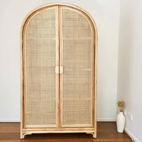 Nouveau design Armoires de salon modernes Armoire en rotin à 2 portes arquées Armoire à vêtements Armoire penderie Mobilier d'intérieur