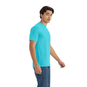 เสื้อยืด Level Apparel ผ้าฝ้าย CVC 100% ระบายอากาศได้ดี เป็นมิตรกับสิ่งแวดล้อม พิมพ์ลายซิลค์สกรีน ปรับแต่งได้ ดีไซน์สีน้ำเงินตาฮิติ - Product Image 3