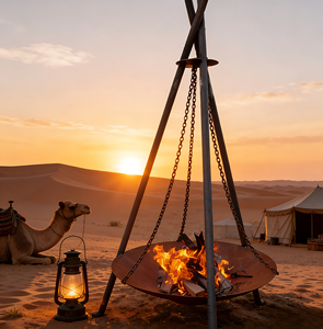 Brasero Moderno Premium de Acero Corten, Parrilla para Asados al Aire Libre, Resistente al Óxido, para Calefacción de Jardín y Patio Trasero - Product Image 2