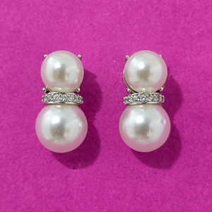 Mayoristas de joyería artificial en la India Zirconia cúbica pendiente clásico con rodio 2 tonos chapado - Product Image 4