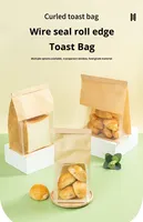Fil croustillant bord roulé tranché Toast neige croustillant fenêtre huit côté étanchéité auto-portant recyclable papier Kraft sérigraphie