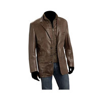 Manteau Homme en Cuir Véritable de Haute Qualité au Design Optimal, Col Rabattu, Boutons en Corne, Séchage Rapide, Respirant, Personnalisable