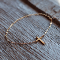 Bracelet avec pendentif croix plaqué or, zircon, argent sterling 925, fournisseur de bijoux sur mesure