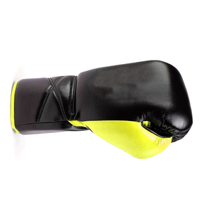 Gants de boxe en cuir de vachette véritable de bonne qualité de couleur jaune et noire Gants en cuir de qualité personnalisée du Pakistan - Product Image 5
