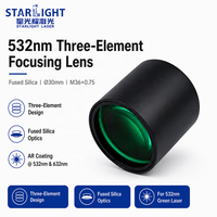 Conjunto de Lentes de Enfoque Multielemento de 532nm, Diámetro de Lente de 30mm, Sílice Fundida para Grabado de Celdas Solares
