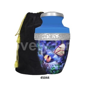 Hermosa flor blanca, gran urna de cremación para adultos para cenizas humanas con recuerdo y recuerdo, urna de corazón, bolsa de terciopelo gratis - Product Image 2