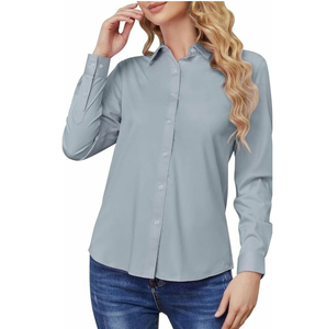 Camisa de vestir de mujer de alta calidad, cómoda y elegante, perfecta para la Oficina y la ropa informal, camisa de vestir transpirable - Product Image 1