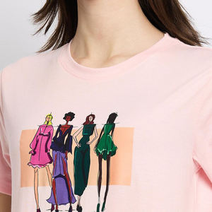 Camiseta informal de algodón 100% de manga corta con cuello redondo para mujer, nueva camiseta transpirable para mujer, camiseta sólida para mujer - Product Image 6