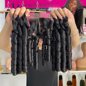 ช่อผมหยิกแบบดิบๆสีดำ100กรัมทำจาก100% บริสุทธิ์ไม่ผ่านกระบวนการ - Product Image 2