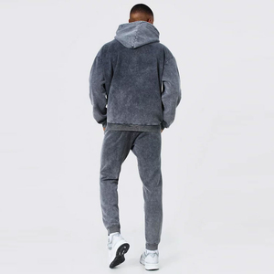 Chándal de lavado ácido de diseño único de la mejor calidad, venta en línea, tendencia industrial, traje de sudor desgastado con estampado desgastado por el sol - Product Image 5