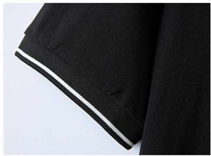 Hombres Casual Color sólido de manga corta para Polo Camisetas Logotipo personalizado Tela de lona transpirable 100% Algodón Hombres para Polo - Product Image 3