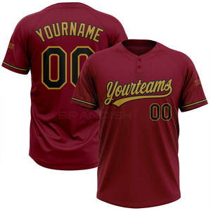 Maillot de baseball à deux boutons de couleur unie au design unique, fabriqué au Pakistan, prix raisonnable, vêtements d'équipe, maillot de baseball à deux boutons - Product Image 3